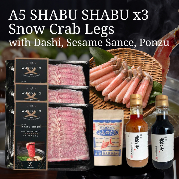 [Ultimate Bundle] A5 WAGYU Shabu Shabu x3, Shabu Shabu Crab, Dashi, with FREE Ponzu and Sesame Sauce