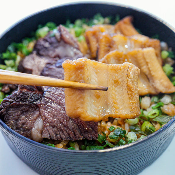 BRISKET STEAK and ANAGO DONABE RICE