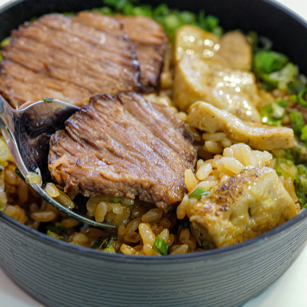 BRISKET STEAK and FOIE GRAS DONABE RICE