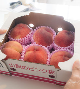 [Air Express] Yamanashi Goshō Pink Peaches ±1.5kg (5–7 pcs/box)